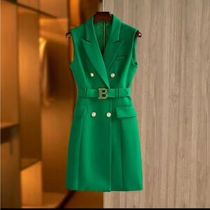 Never Worn. Old Money. Green. Suit-dress.